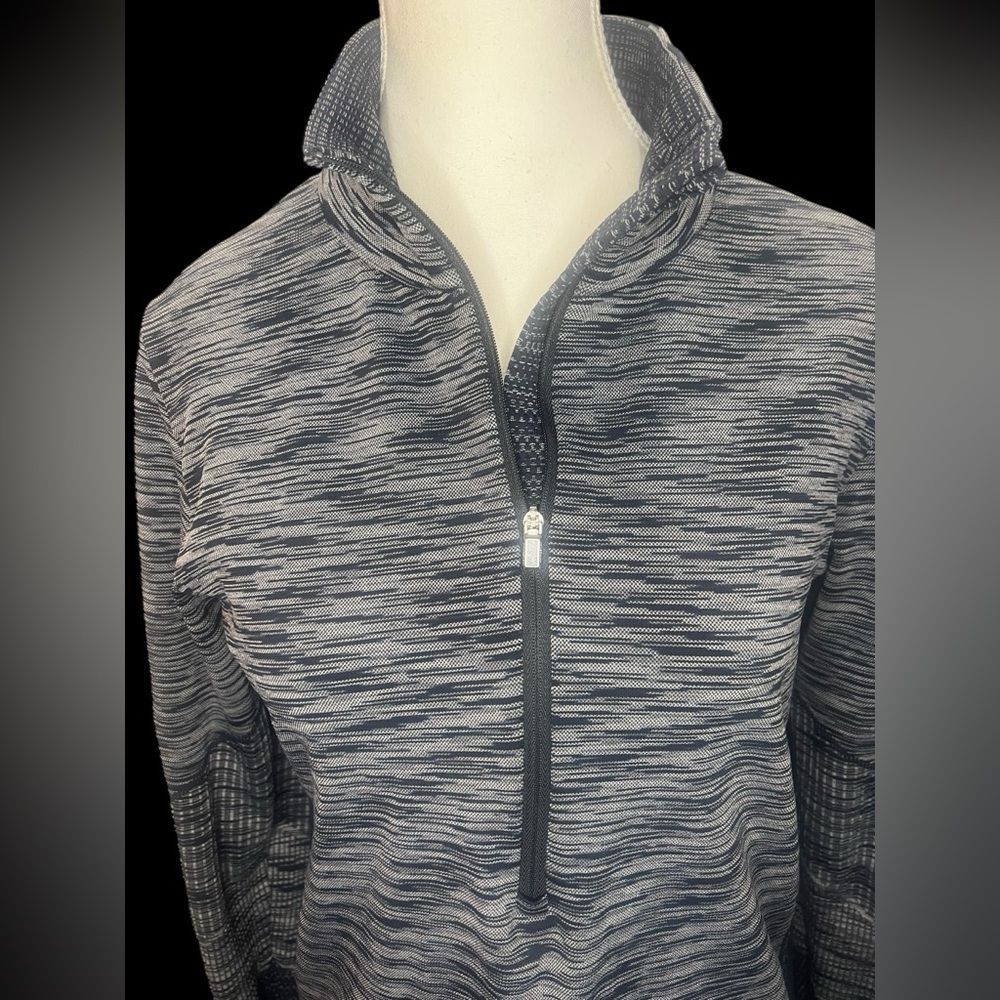ATHLETA Flurry Half-Zip Sweatshirt Athletic Wear Navy & Gray  Top Size XL